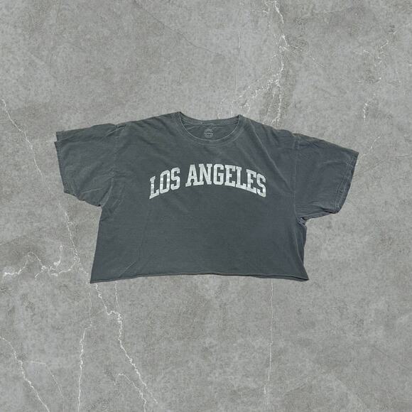 Cropped Vintage Los Angeles T-shirt - Picture 1 of 5